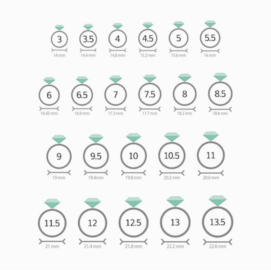 Free Printable Ring size Chart - Ring Sizer Online