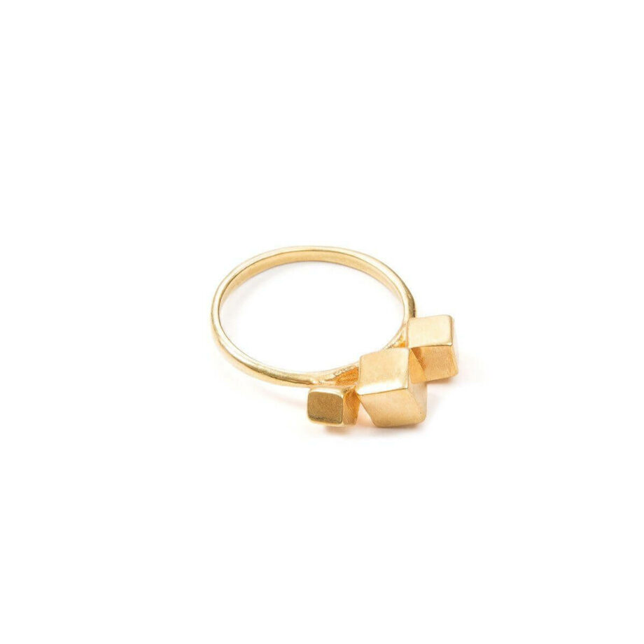 Ring - 3CUBE RING  18ct Gold Vermeil