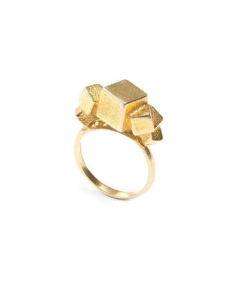 Ring - 7CUBE RING  18ct Gold Vermeil