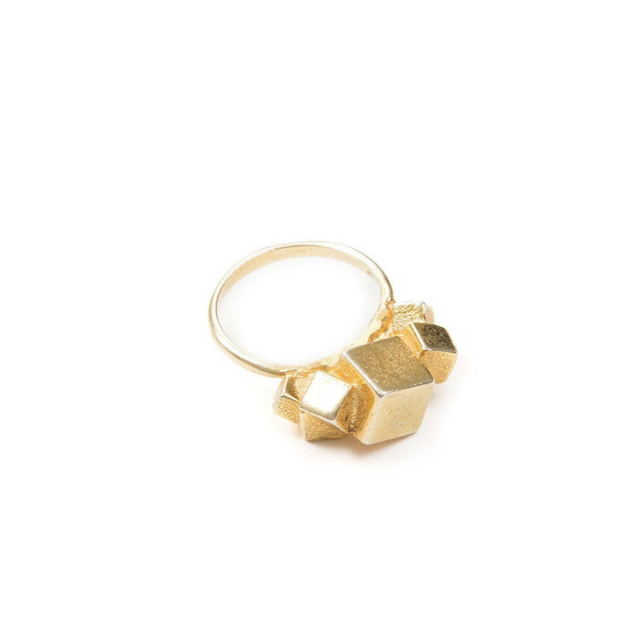 Ring - 7CUBE RING  18ct Gold Vermeil