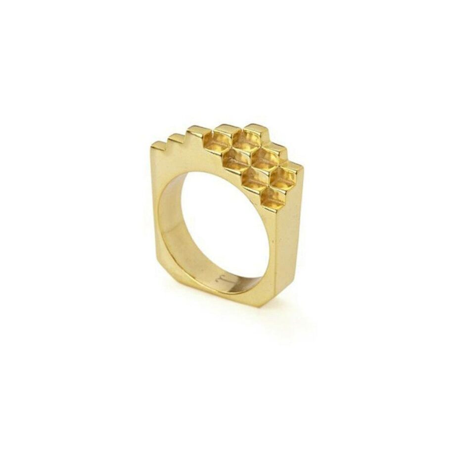 Ring - HIVE RING  18ct Gold Vermeil
