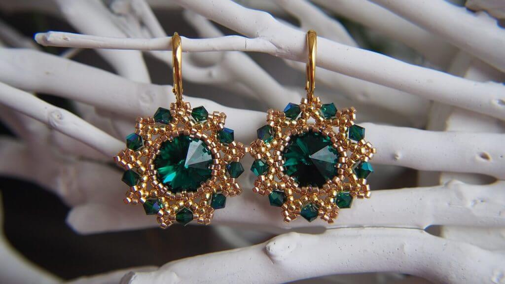 These Earring with Green Garnet Set in Gold Vermeil