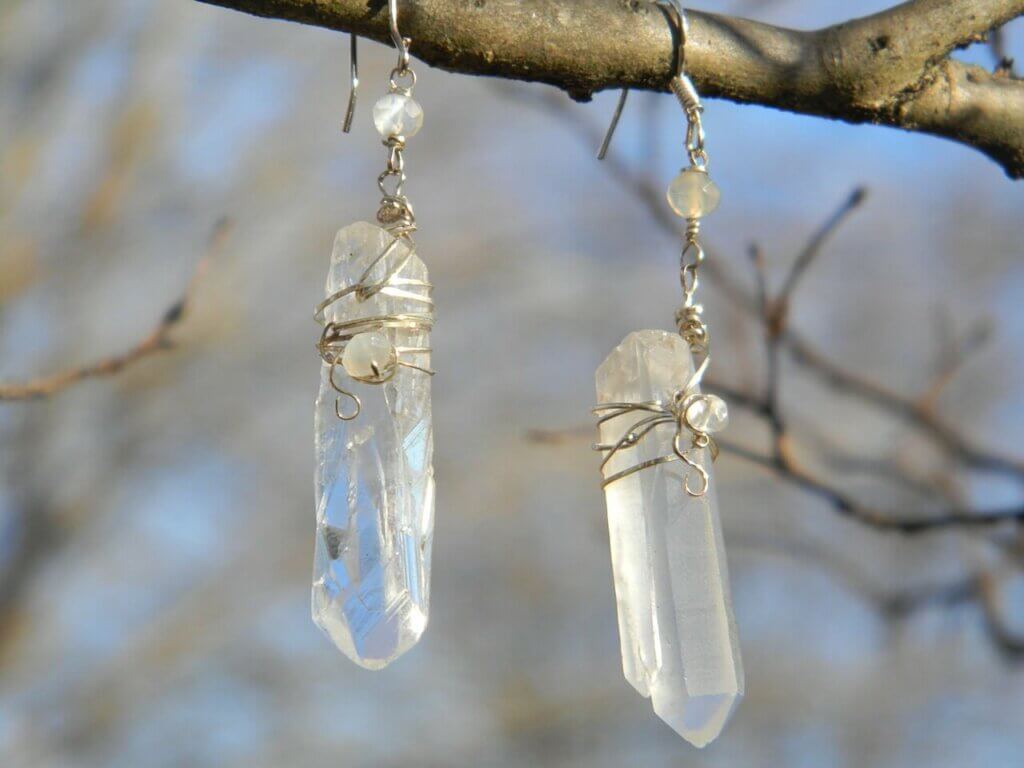 Wire & Crystal Earrings